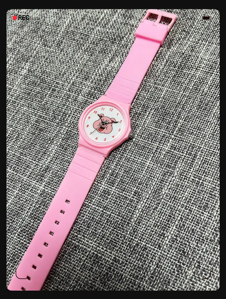 Pink Cartoon Watch for Kids with Pig Design — feature 3