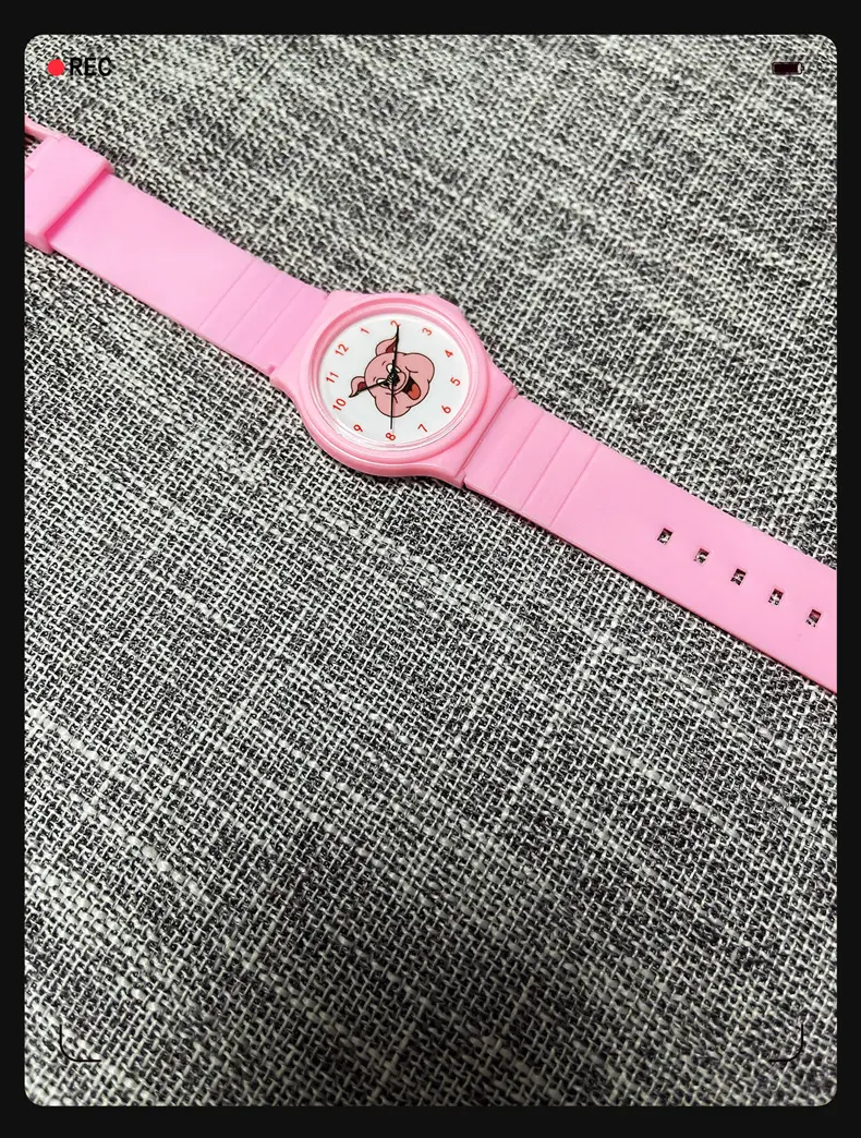 Pink Cartoon Watch for Kids with Pig Design — feature 4