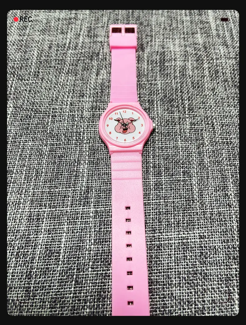 Pink Cartoon Watch for Kids with Pig Design — feature 5