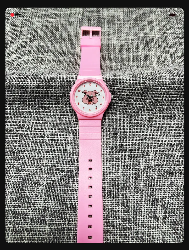 Pink Cartoon Watch for Kids with Pig Design — feature 6