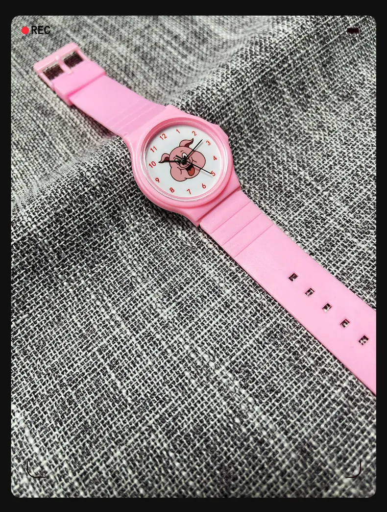 Pink Cartoon Watch for Kids with Pig Design — feature 7