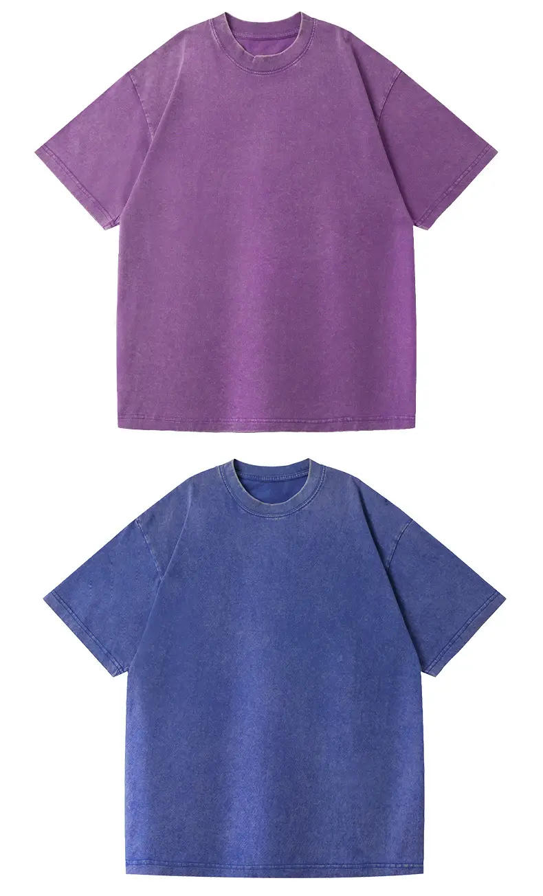 Distressed Cotton T-Shirt Brown Round Neck Wash Thickened — feature 7