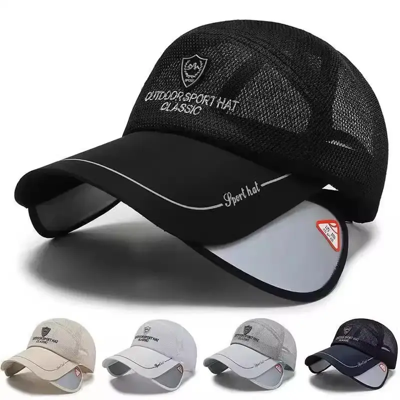 Men's Black Mesh Sun Hat with UV400 Lens - Image 6