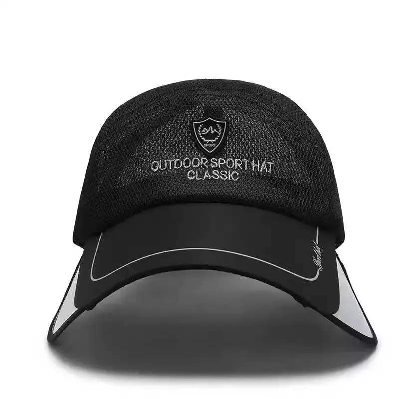 Men's Black Mesh Sun Hat with UV400 Lens - Image 7