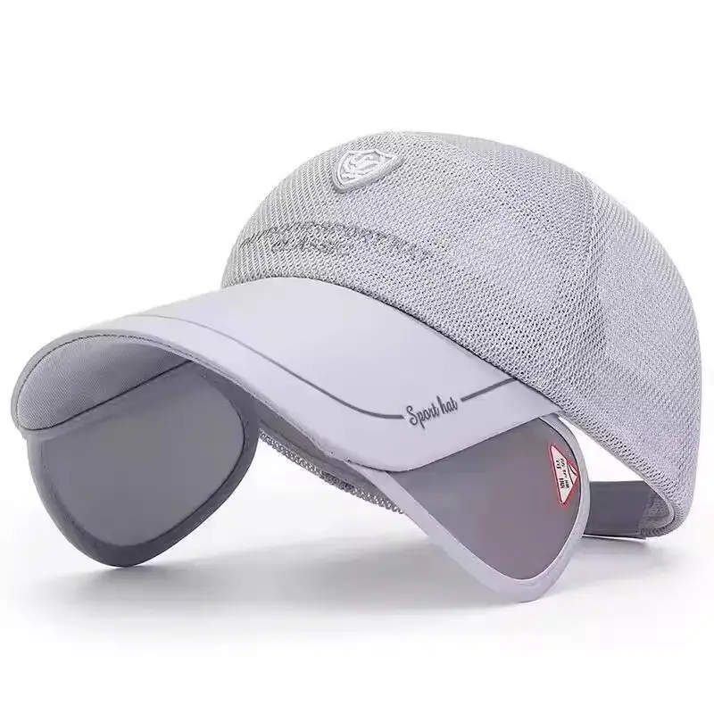 Men's Black Mesh Sun Hat with UV400 Lens - Image 5
