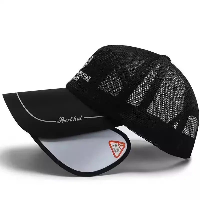 Men's Black Mesh Sun Hat with UV400 Lens - Image 8