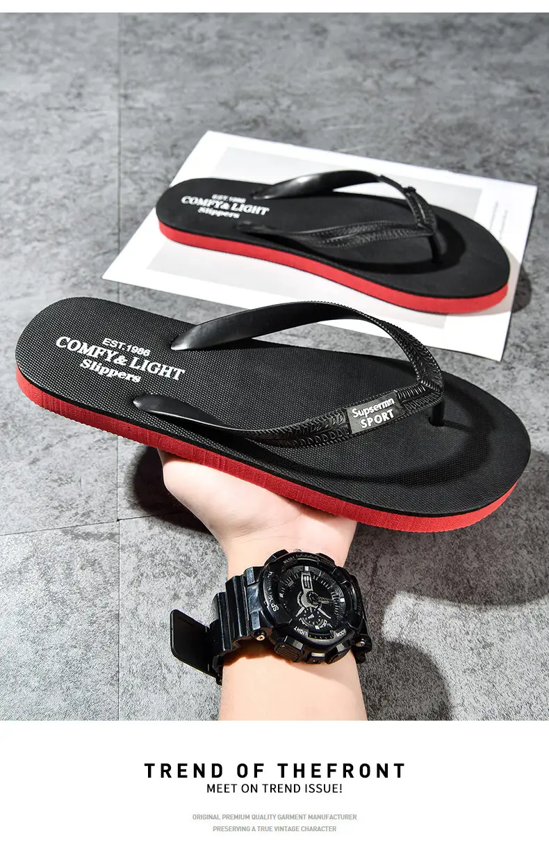 Cross-Border Large Size Korean Style Fashionable Men's Flip-Flops Summer Flip-Flops Men's Beach Shoes Trendy Lazy Flip-Flops — feature 11