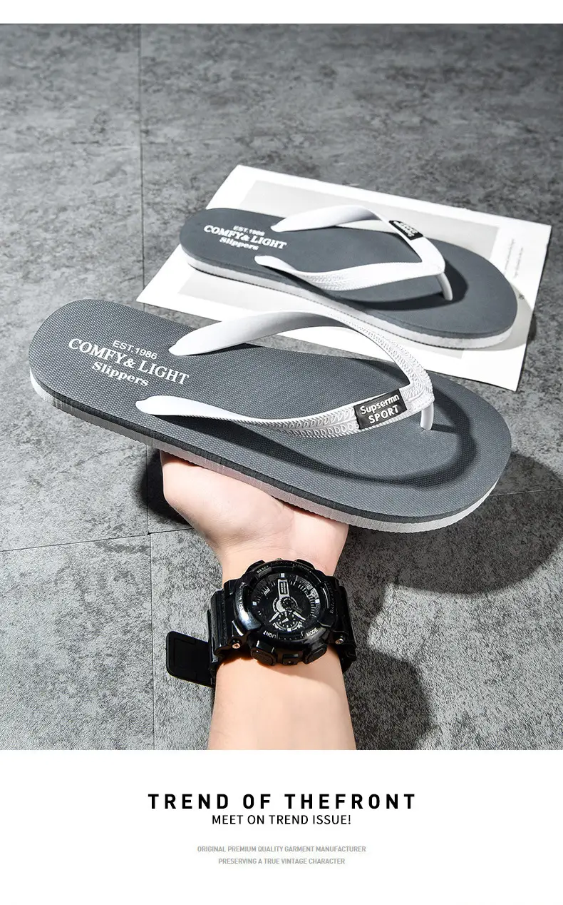 Cross-Border Large Size Korean Style Fashionable Men's Flip-Flops Summer Flip-Flops Men's Beach Shoes Trendy Lazy Flip-Flops — feature 23