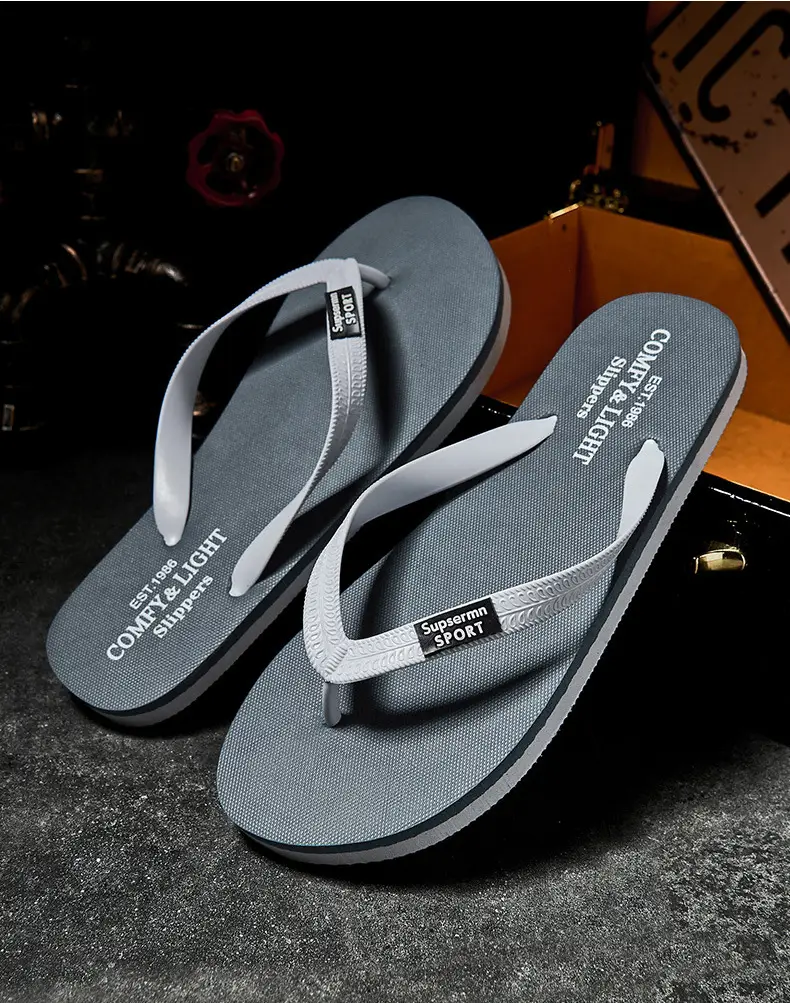 Cross-Border Large Size Korean Style Fashionable Men's Flip-Flops Summer Flip-Flops Men's Beach Shoes Trendy Lazy Flip-Flops — feature 24