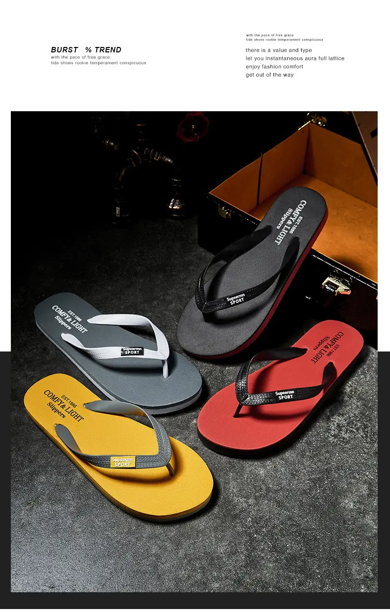 Cross-Border Large Size Korean Style Fashionable Men's Flip-Flops Summer Flip-Flops Men's Beach Shoes Trendy Lazy Flip-Flops — feature 4