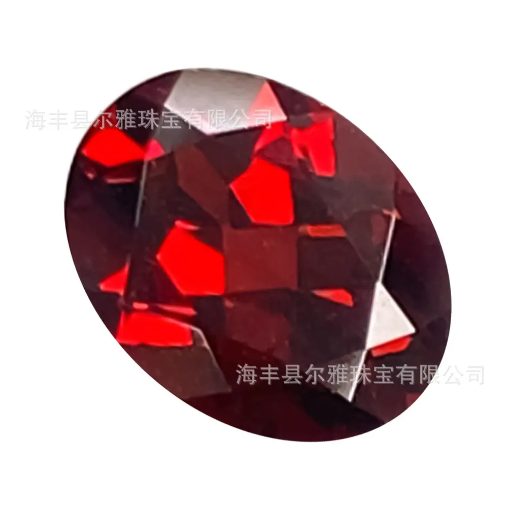 Red Facet Egg Shaped Garnet Rings Set - Image 5