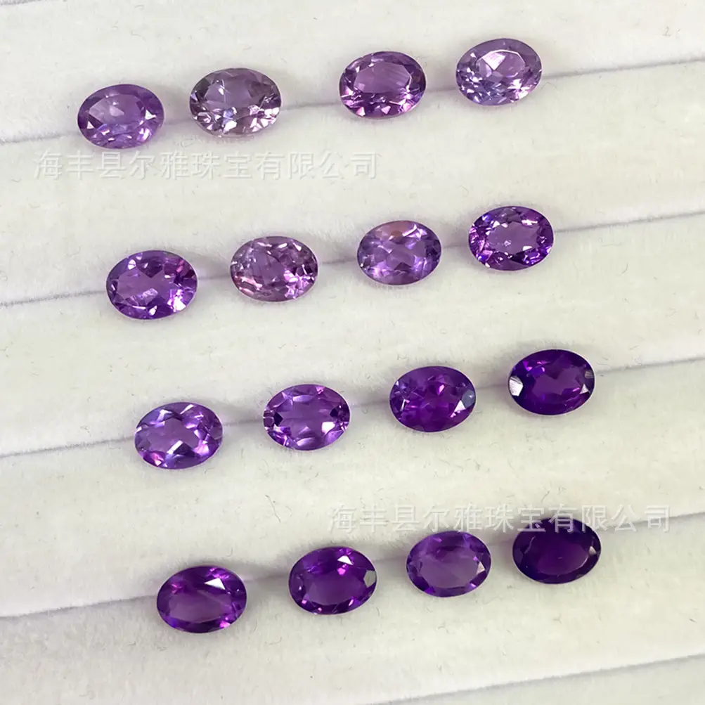 Natural Purple Oval Egg Stone Earrings Pendant Set - Image 2
