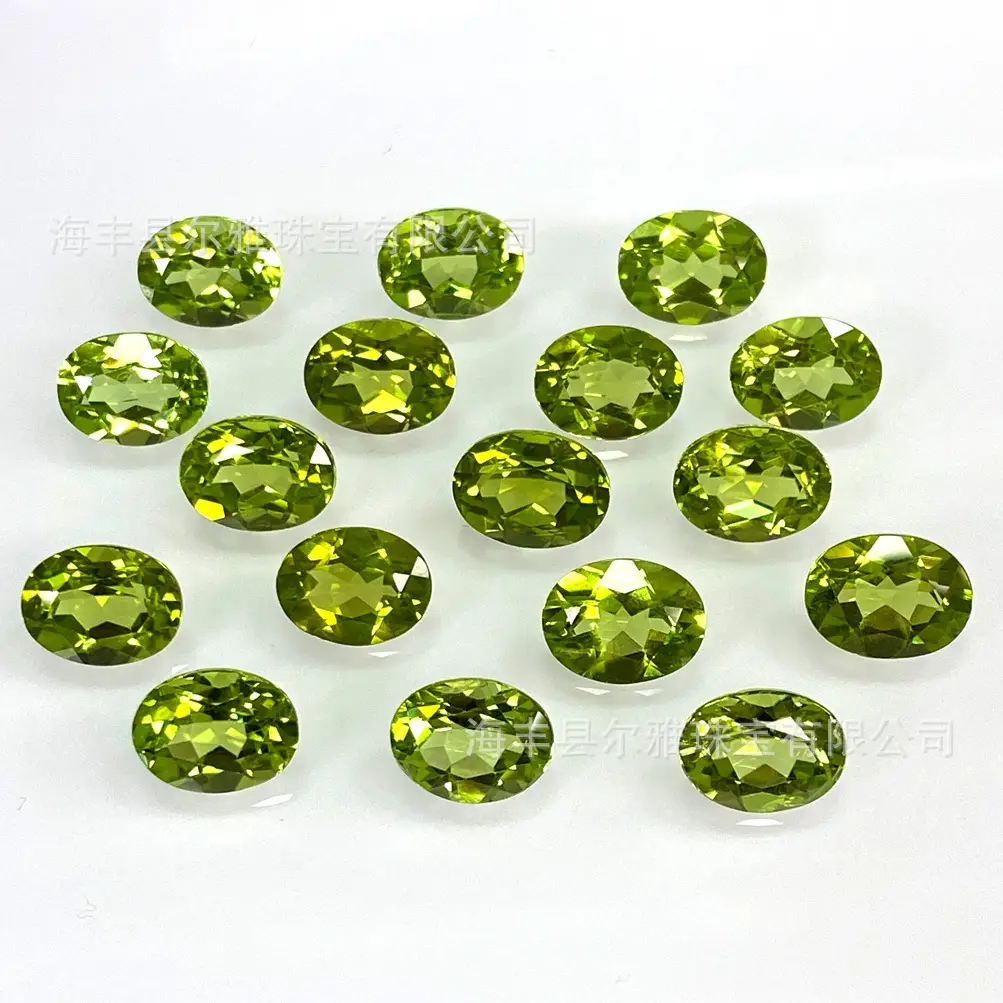 Natural Peridot Cabochon Egg Shaped Gemstone Earrings - Image 2