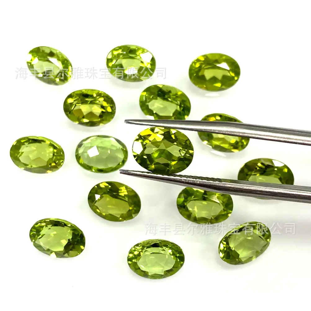 Natural Peridot Cabochon Egg Shaped Gemstone Earrings - Image 3