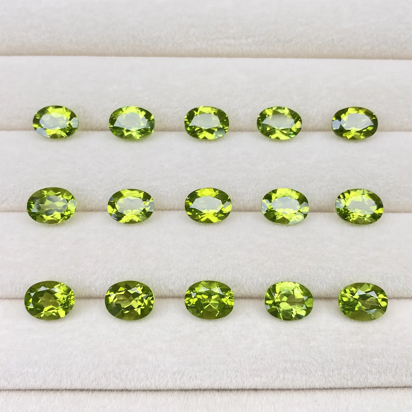 Natural Peridot Cabochon Egg Shaped Gemstone Earrings - Image 4