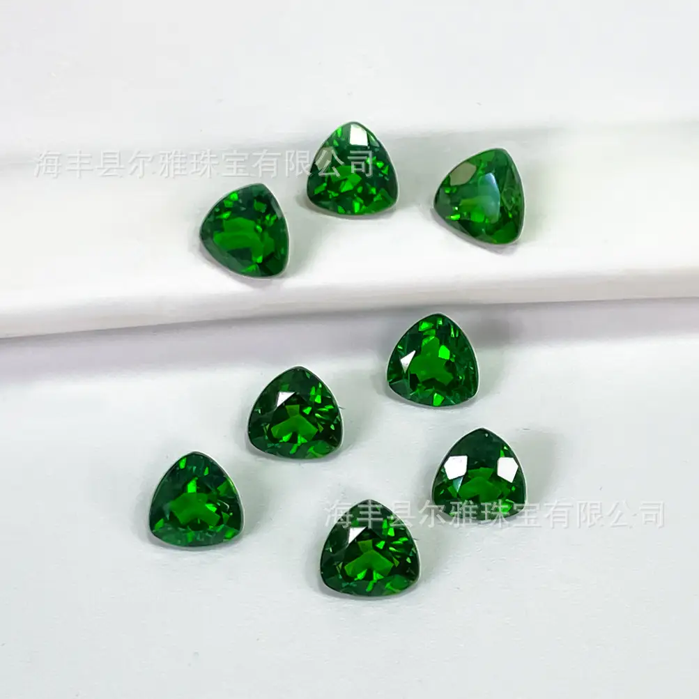 Natural Green Cabochon Triangular Stone Ring Pendant - Image 4