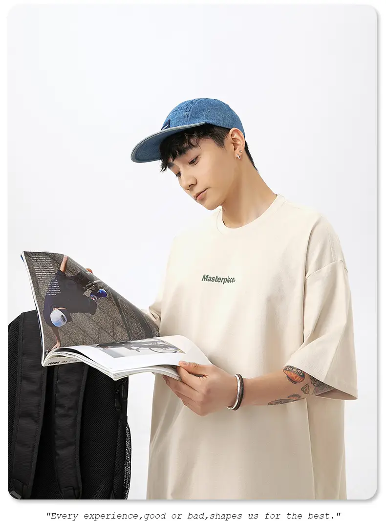 Hanlu Pure Cotton Letter Print T-Shirt for Men Women — feature 10