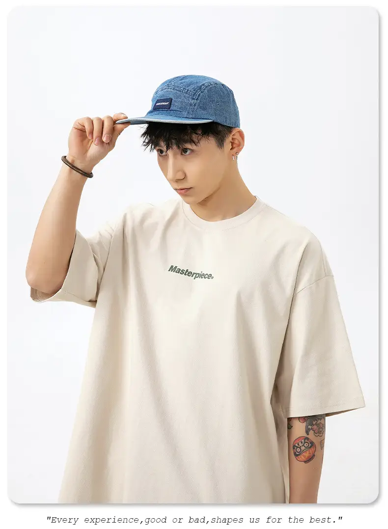 Hanlu Pure Cotton Letter Print T-Shirt for Men Women — feature 11