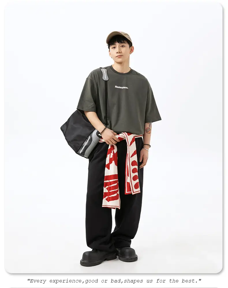 Hanlu Pure Cotton Letter Print T-Shirt for Men Women — feature 18