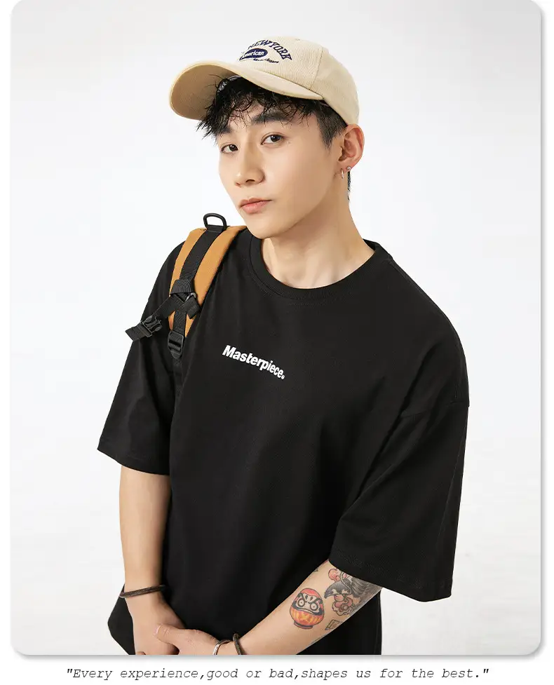 Hanlu Pure Cotton Letter Print T-Shirt for Men Women — feature 19