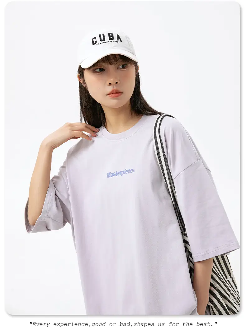 Hanlu Pure Cotton Letter Print T-Shirt for Men Women — feature 23