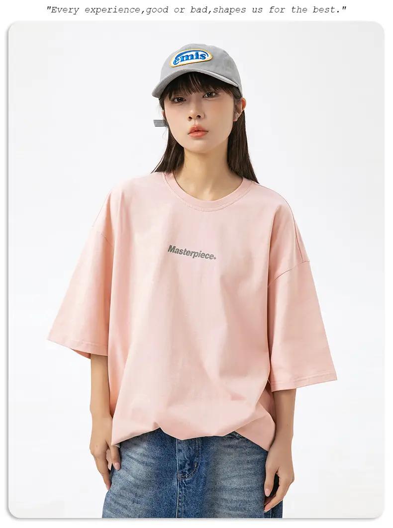 Hanlu Pure Cotton Letter Print T-Shirt for Men Women — feature 26