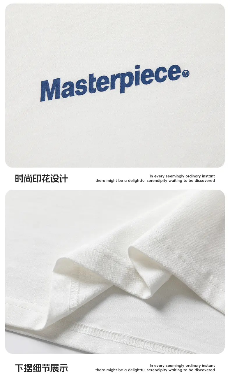 Hanlu Pure Cotton Letter Print T-Shirt for Men Women — feature 32
