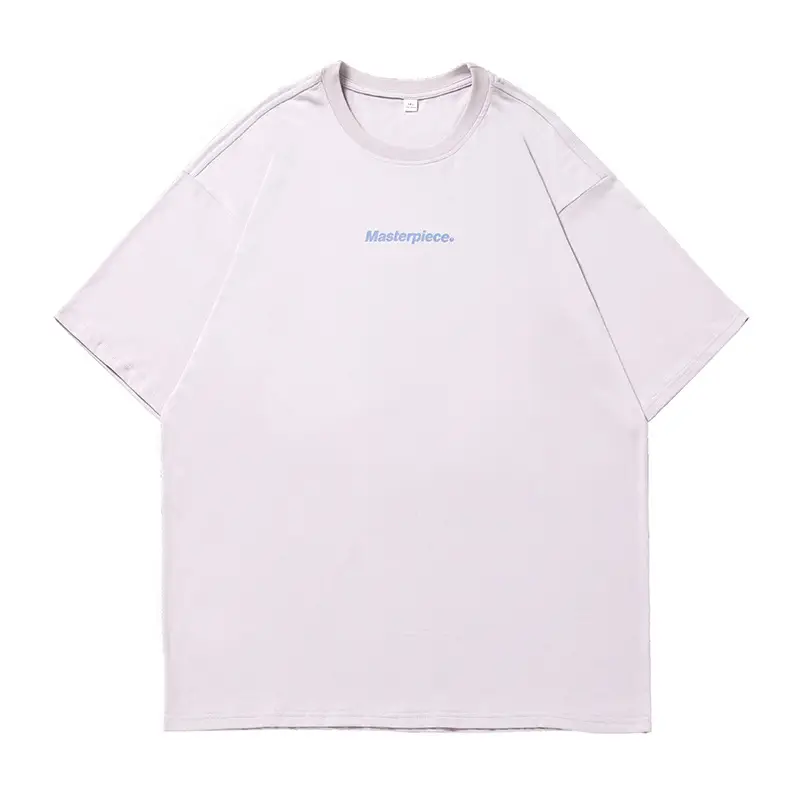 Hanlu Pure Cotton Letter Print T-Shirt for Men Women - Image 2