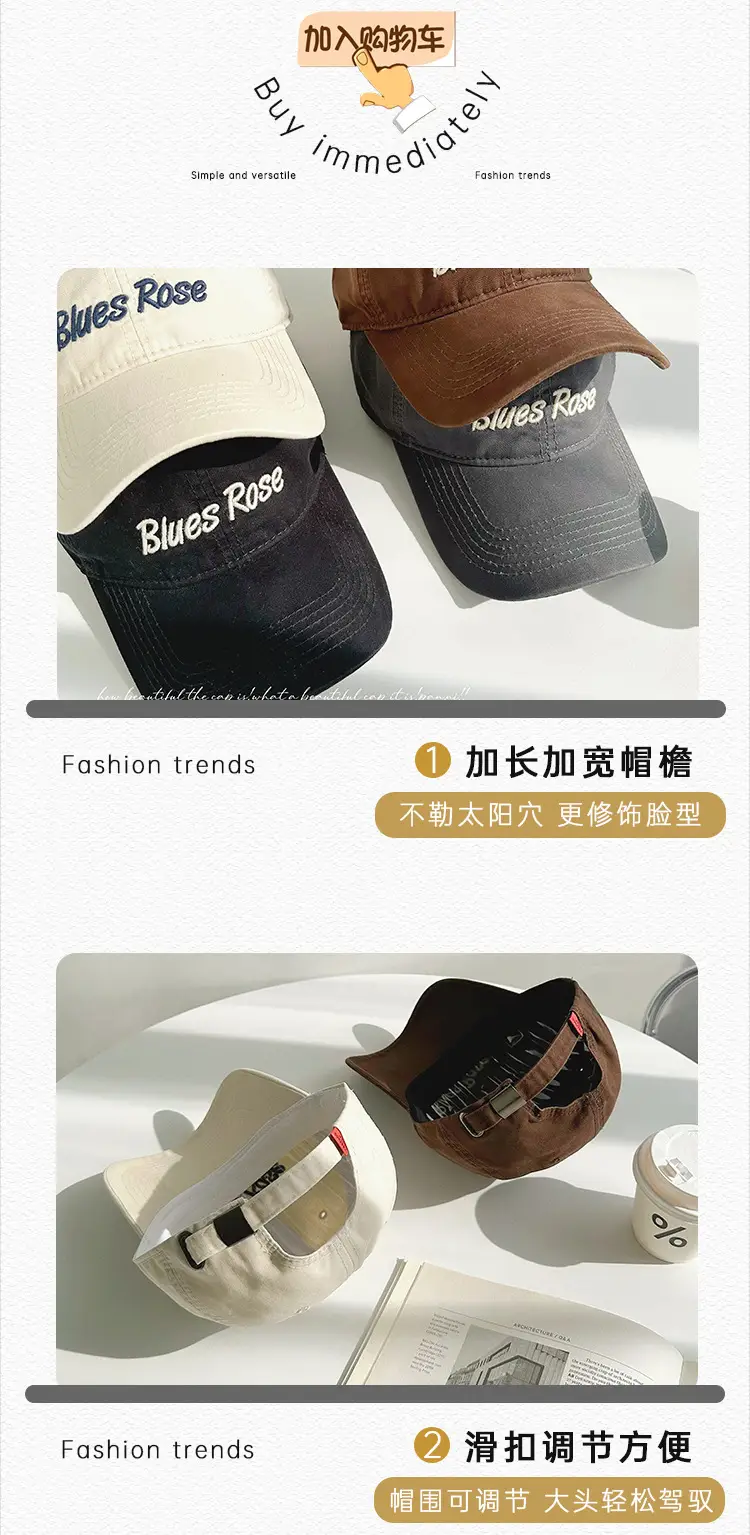 Black Embroidered Baseball Cap for Men Women — feature 37