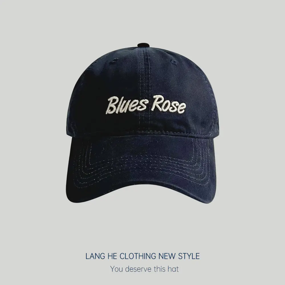Black Embroidered Baseball Cap for Men Women - Image 2
