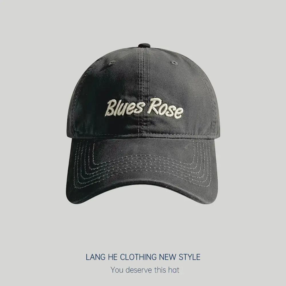 Black Embroidered Baseball Cap for Men Women - Image 6