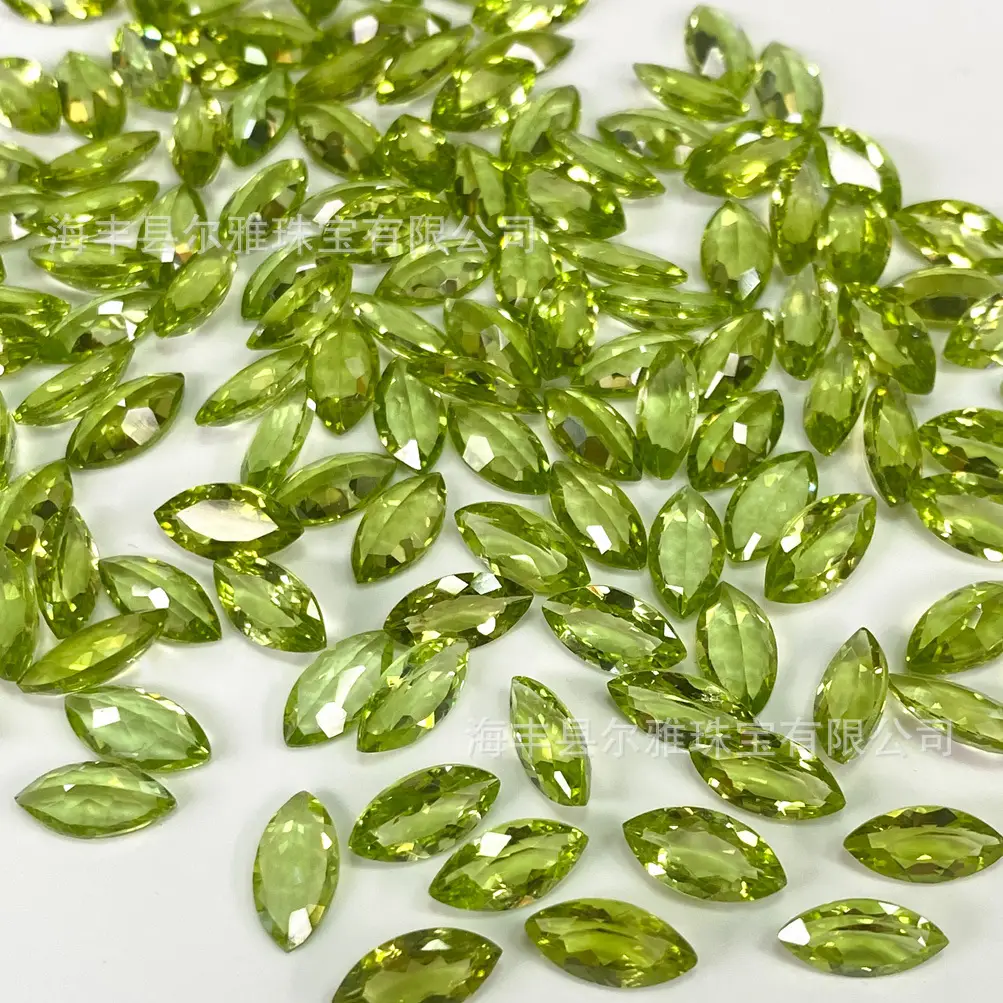 Natural Peridot Loose Stone Marquise Cut for Rings Earrings Pendants - Image 2