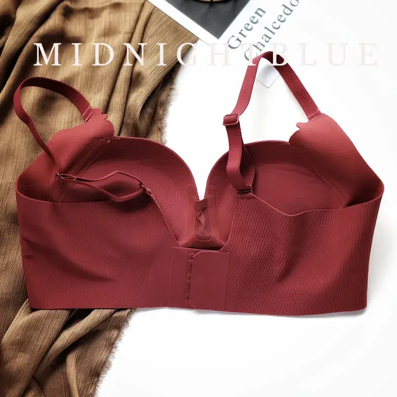 Women's Red Push Up Bra Wireless Anti Sagging — feature 11