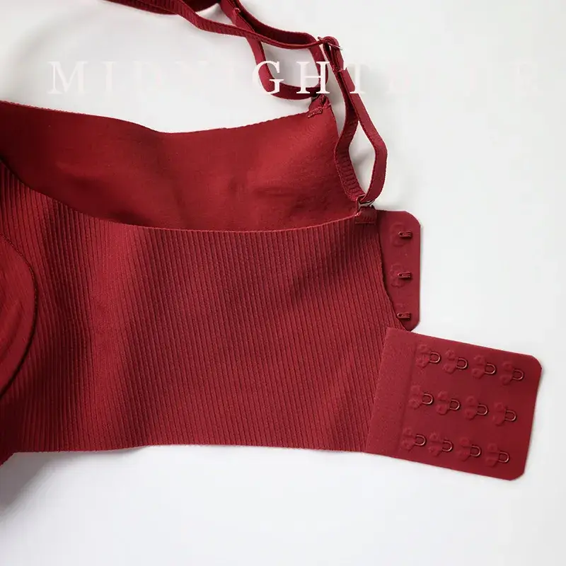 Women's Red Push Up Bra Wireless Anti Sagging — feature 13