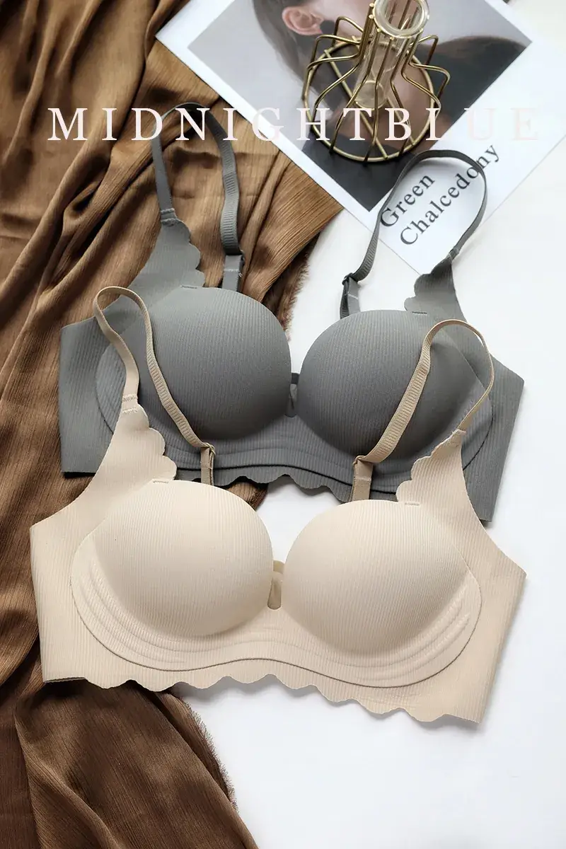 Women's Red Push Up Bra Wireless Anti Sagging — feature 16