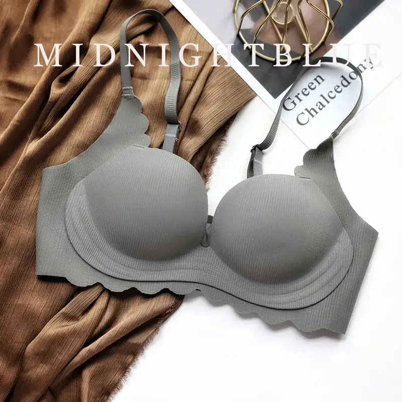 Women's Red Push Up Bra Wireless Anti Sagging — feature 17