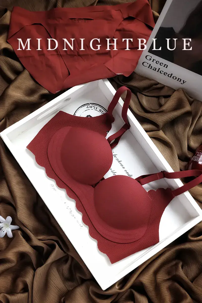 Women's Red Push Up Bra Wireless Anti Sagging — feature 2