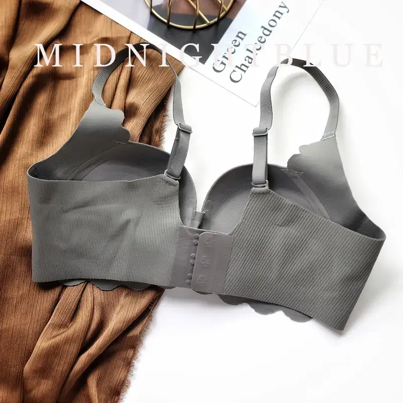 Women's Red Push Up Bra Wireless Anti Sagging — feature 20