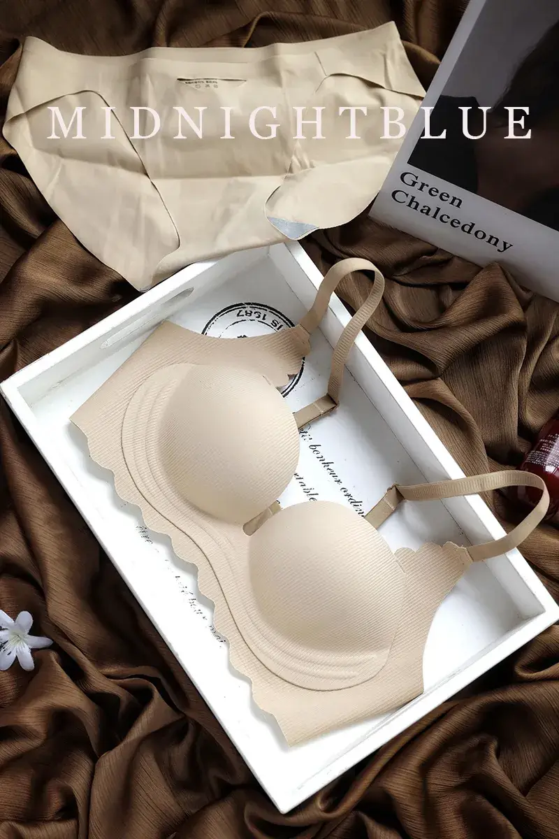 Women's Red Push Up Bra Wireless Anti Sagging — feature 21