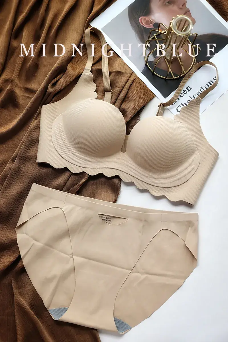 Women's Red Push Up Bra Wireless Anti Sagging — feature 22