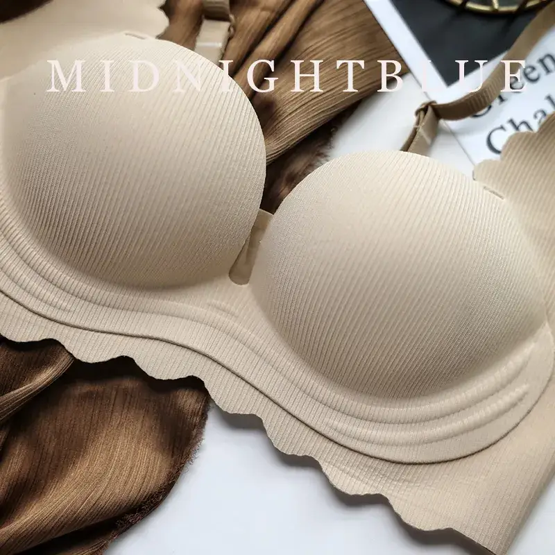 Women's Red Push Up Bra Wireless Anti Sagging — feature 26