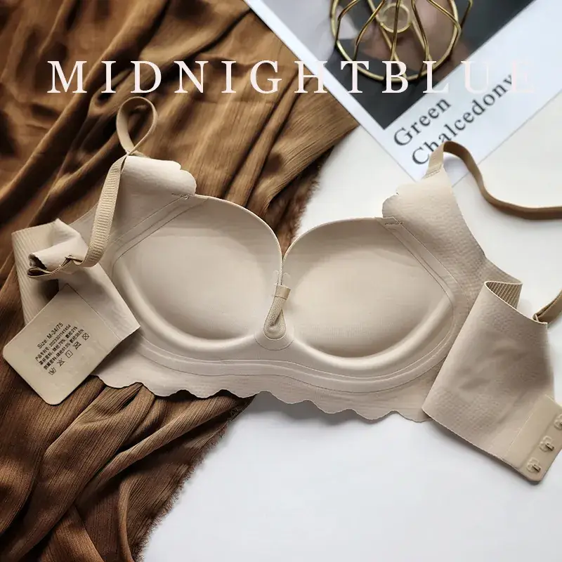 Women's Red Push Up Bra Wireless Anti Sagging — feature 27