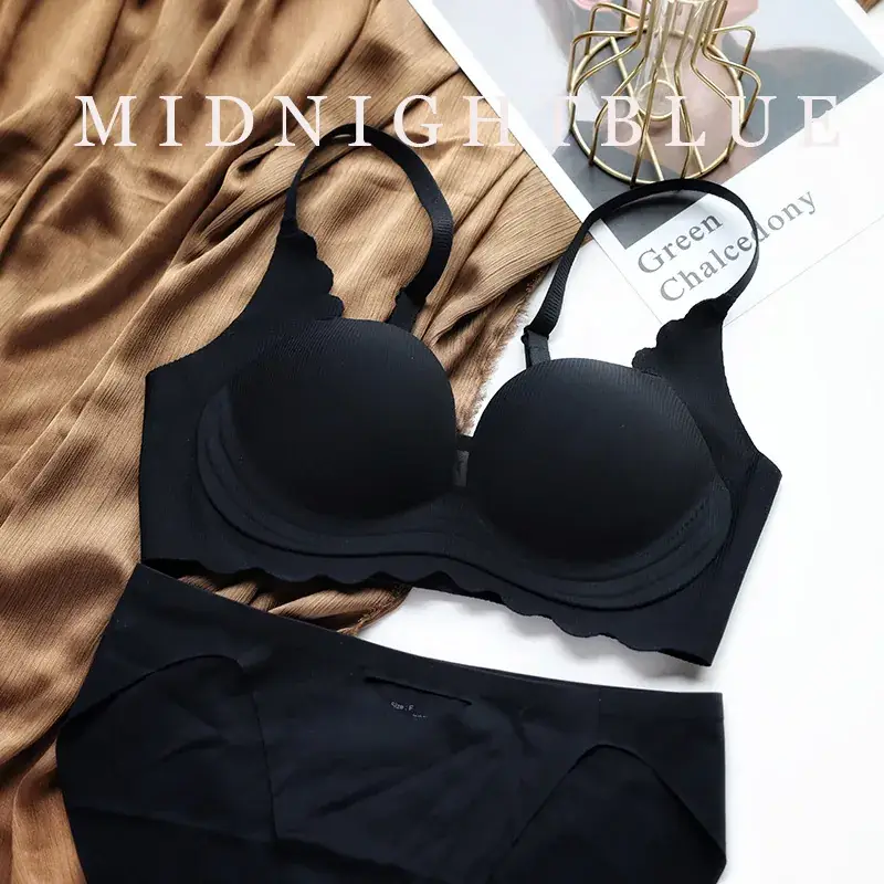 Women's Red Push Up Bra Wireless Anti Sagging — feature 29