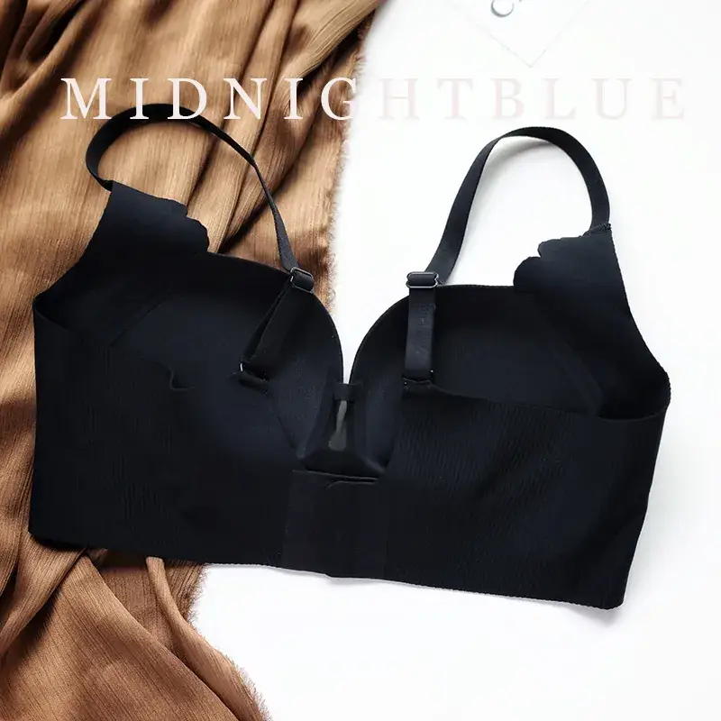 Women's Red Push Up Bra Wireless Anti Sagging — feature 32