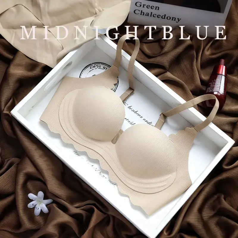 Women's Red Push Up Bra Wireless Anti Sagging — feature 34