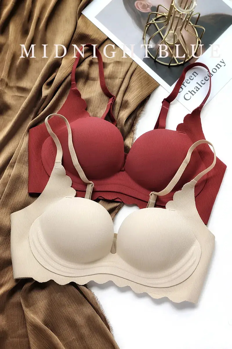 Women's Red Push Up Bra Wireless Anti Sagging — feature 4