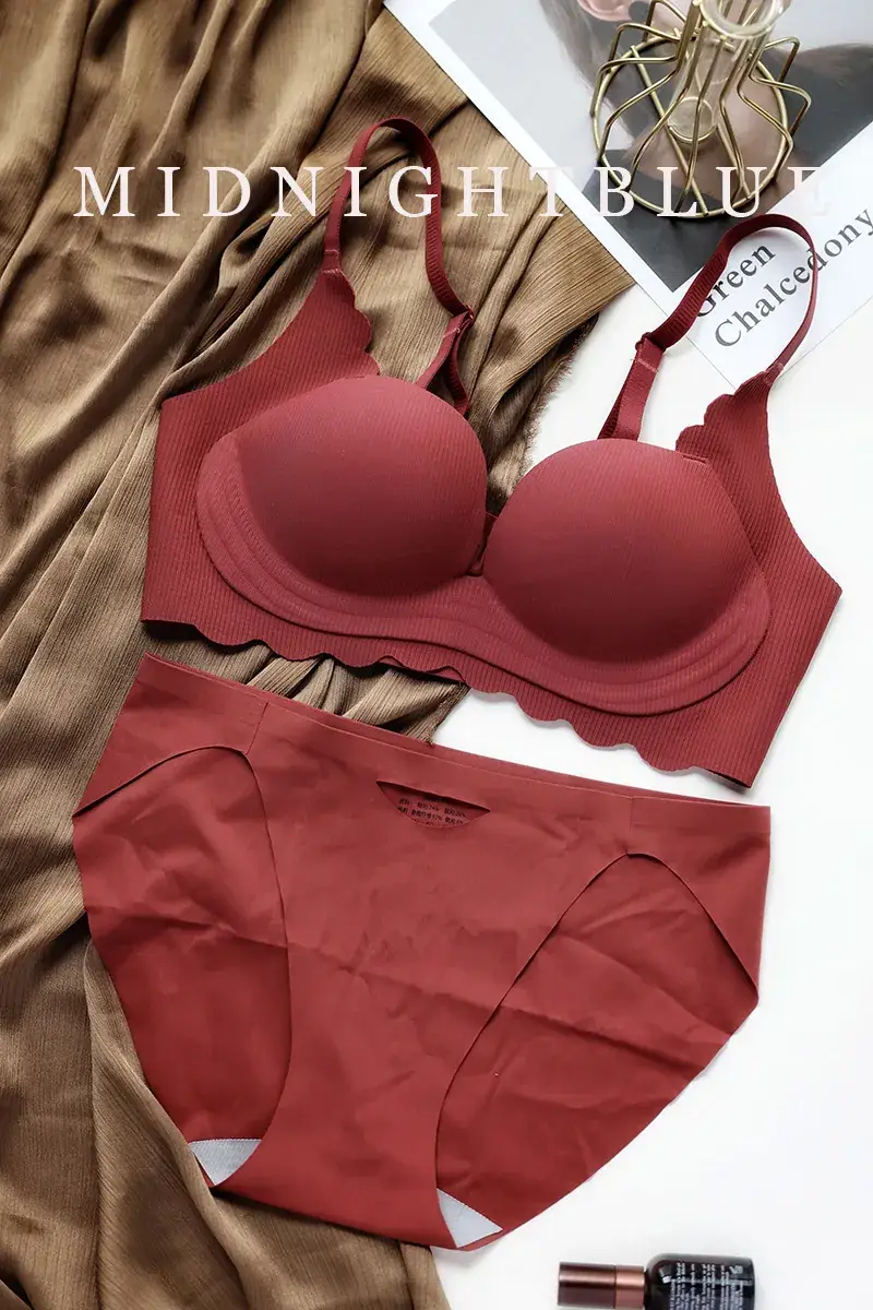 Women's Red Push Up Bra Wireless Anti Sagging — feature 5