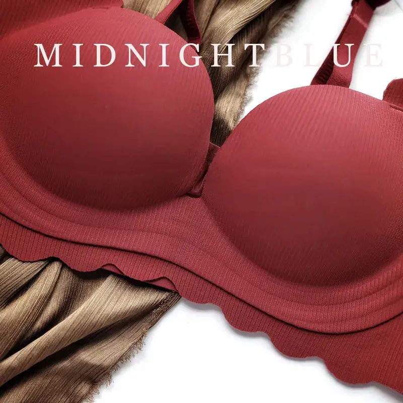 Women's Red Push Up Bra Wireless Anti Sagging — feature 8