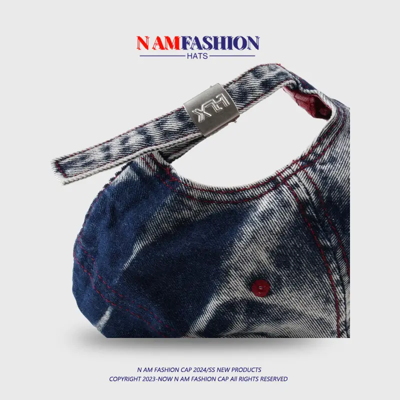 Men Distressed Denim Cap RJ Brim with Embroidered Logo — feature 9