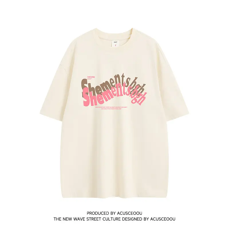 ACU Men White Letter Print T-Shirt Short Sleeve - Image 2